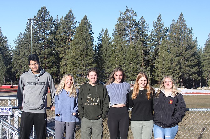 George Whittell High School’s six graduates Alekzander Lezama, Avi Rippet, Matthew Deaton, Ella Morettie, Sonnet Van Doren and Lisa Henry.