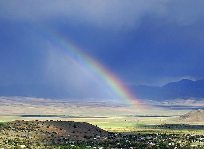 A little rain fell in Topaz Ranch Estates as a thunderstorm grazed southern Douglas County on Thursday.