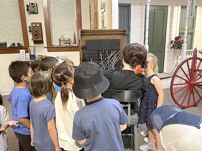 Gardnerville kindergareners check out the old switchboard the Carson Valley Museum & Cultural Center in Gardnerville. Photo special to The R-C by Robin L. Sarantos