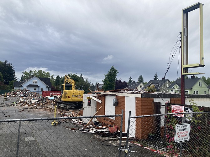 The Waits Motel, seen Saturday, June 15,  is mostly rubble with some cleared away. The last building standing is the brick building that was the manager’s office and residence.