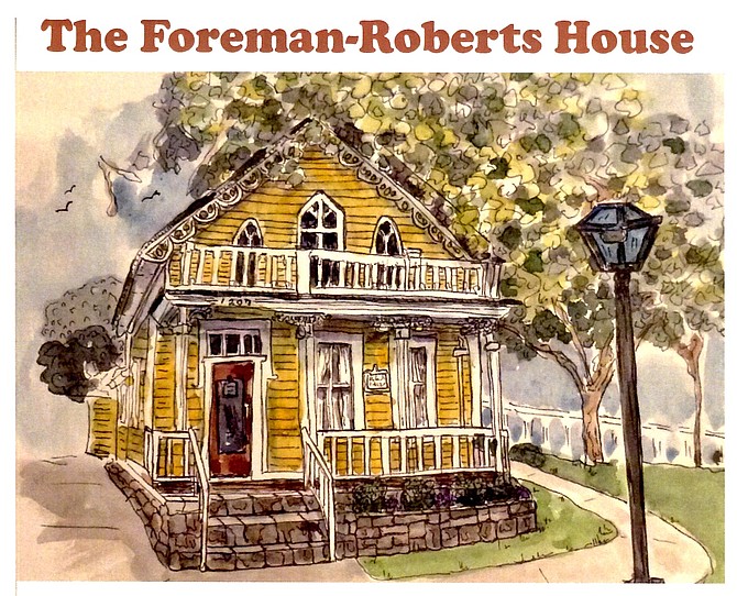 Watercolor painting of the Foreman-Roberts House Museum by Cyndy Brenneman. The house will be open for tours during Mile High Jazz Band Association’s membership meeting and potluck on June 30.