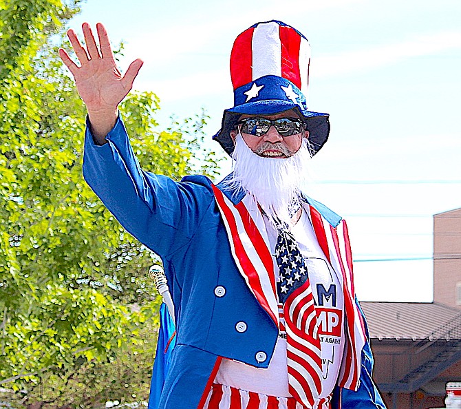 Uncle Sam rides the Douglas County Republican Party entry in the June 8 Carson Valley Days Parade.