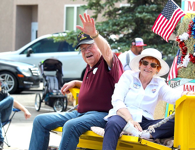 Commission Chairman Wes and wife Eileen Rice in the June 8 Carson Valley Days Parade.