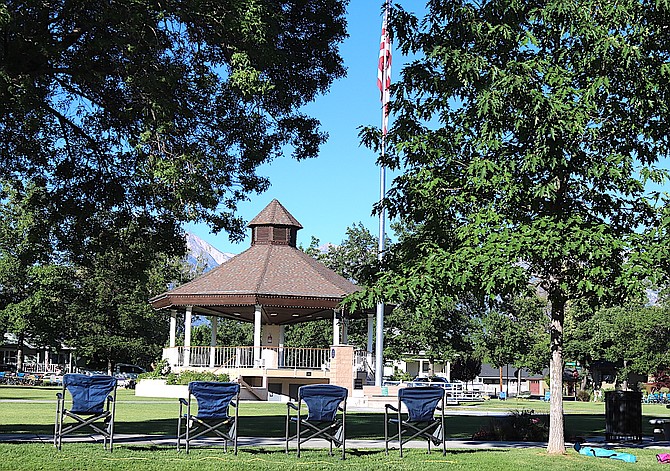 Chairs start to spring up in Minden Park for the first concert of summer 6 p.m. today featuring Sierra Roc. Streets around the park will be closed for the event. The concert is sponsored the Starbucks Roasting Plant and Distribution Center.