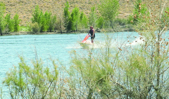 A local resident found a way to cool off over the weekend by enjoying activities at Lahontan Reservoir.