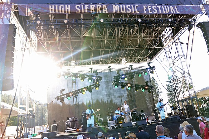 Bombino performs on the Grandstand Stage at High Sierra Music Festival in Quincy, California, on July 7, 2024.