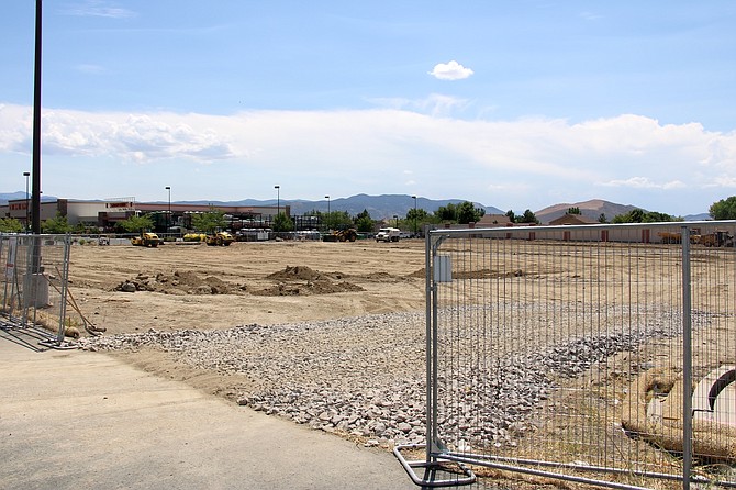 The site of a new commercial development in north Carson, a project also being built by Metcalf, on July 24. Future businesses include Sprouts and Planet Fitness.