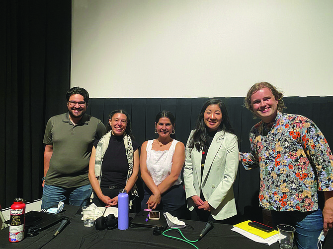 City Council candidates, from left, Tariq Yusuf, Saunatina Sanchez, Alexis Mercedes Rinck, and Tanya Woo came together at a recent Seattle City Council Climate Forum moderated by Ry Armstrong.