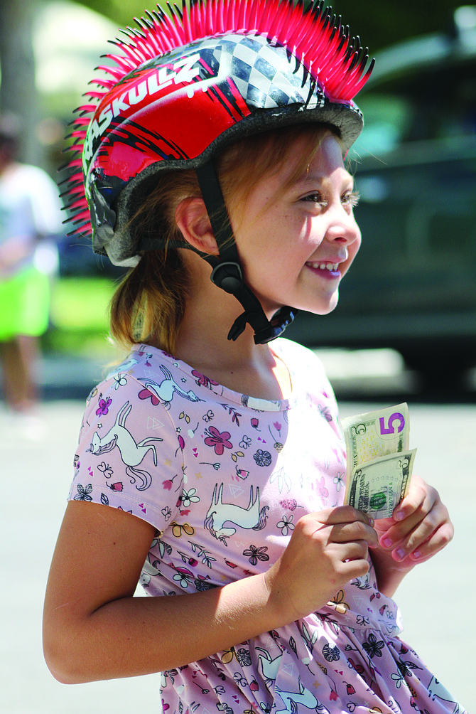 A racer savors her success.