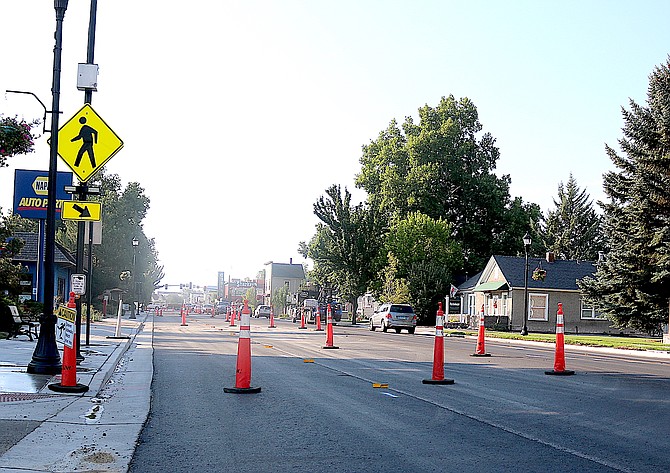 Two lanes of traffic were in the southbound lanes of Main Street on Thursday, but shifted to the northbound lanes on Friday morning.