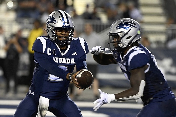 Nevada's Brendon Lewis, left, and Sean Dollars look to be two of the players the Wolf Pack will count on the most to erase the memory of the program’s consecutive 2-10 seasons.