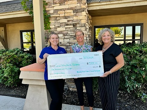 Carson Valley Health Foundation Executive Director Courtney Moore, Carson Valley Health spokeswoman Heidi Saucedo and Nevada Home Finder Group Team Leader Jeanne Koerner 
Special to The R-C