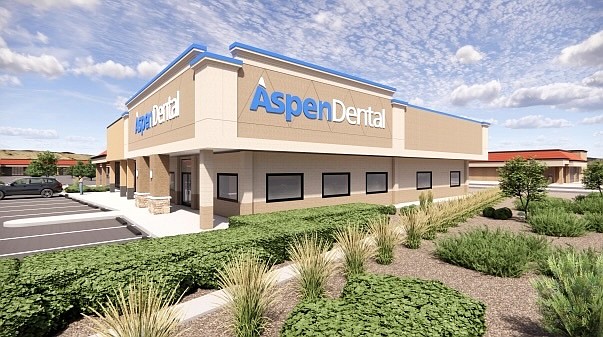 A rendering from architect Joshua E. Smith of a future Aspen Dental location at the former Buffalo Wild Wings at 3815 S. Carson St.