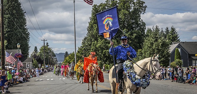 A group of knights in the 2019 Monroe Fair Days Parade.