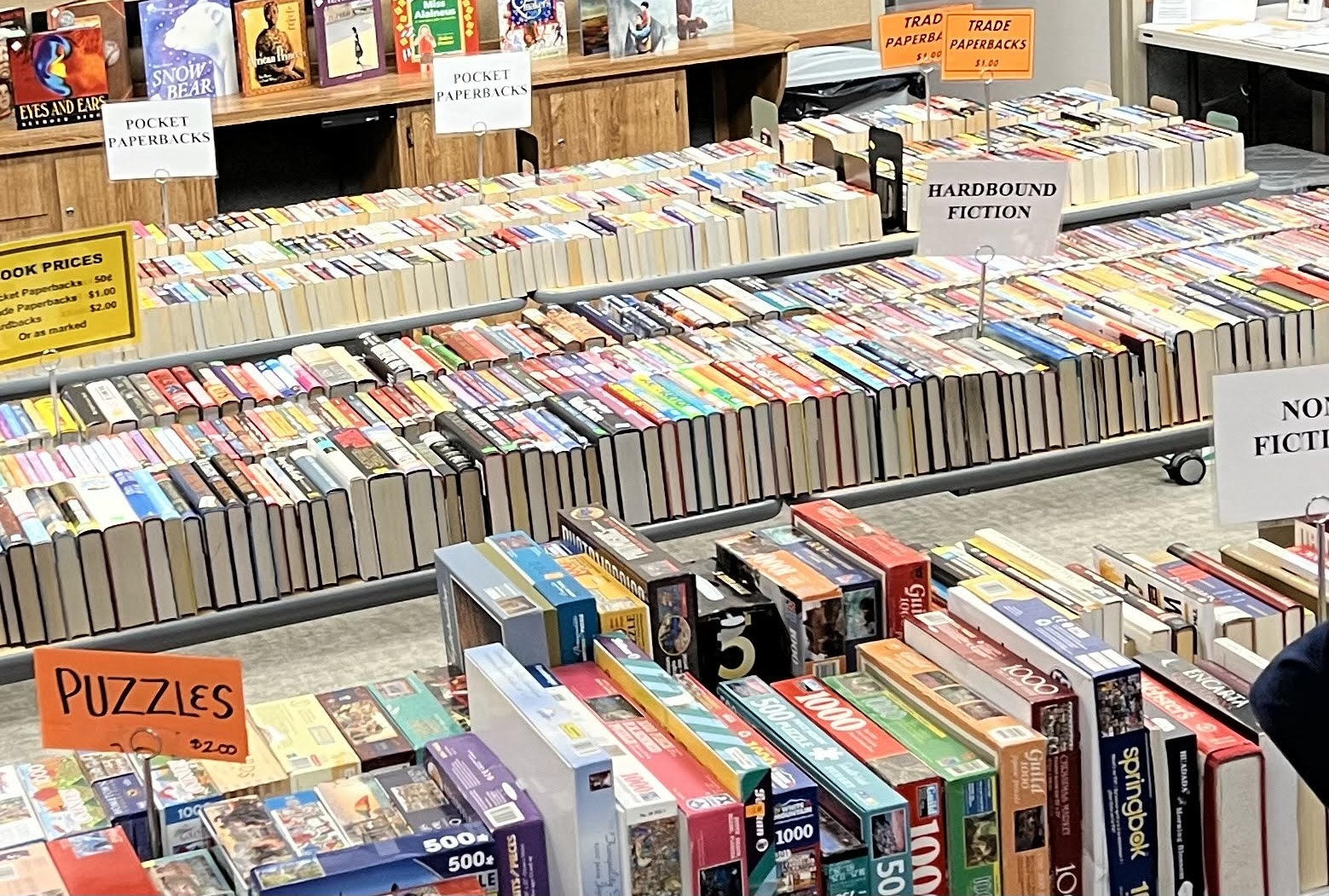 Library book flea market on Friday and Saturday