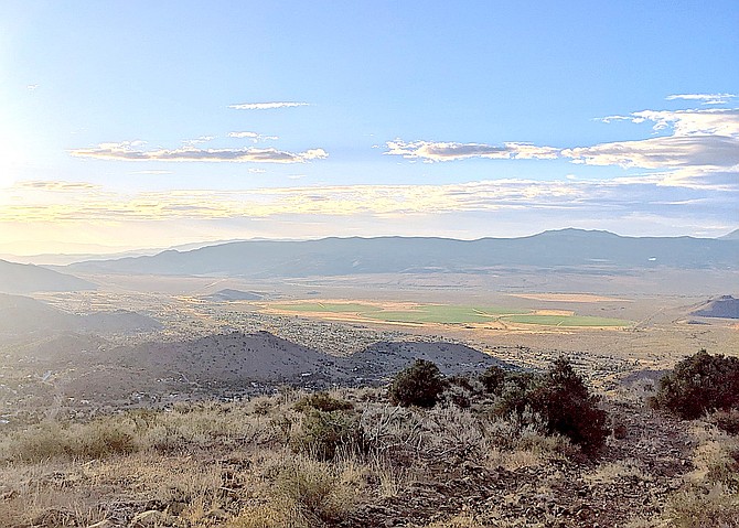 The view of Topaz Ranch Estates and Antelope Valley on Monday morning.