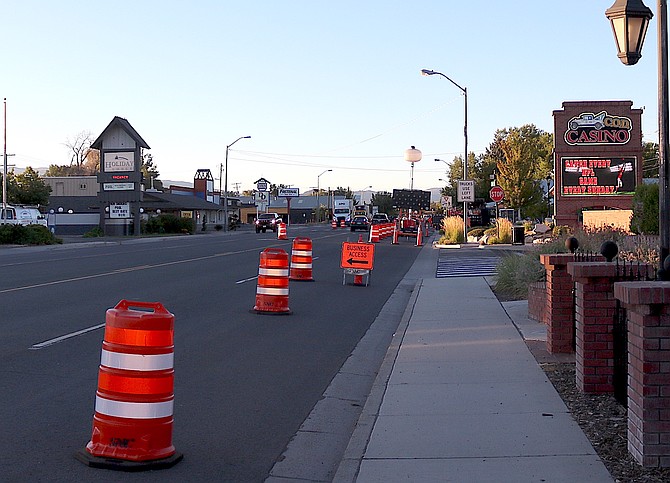 The sun rose this morning to see cones still guiding motorists into one lane each direction on Highway 395 through Gardnerville.