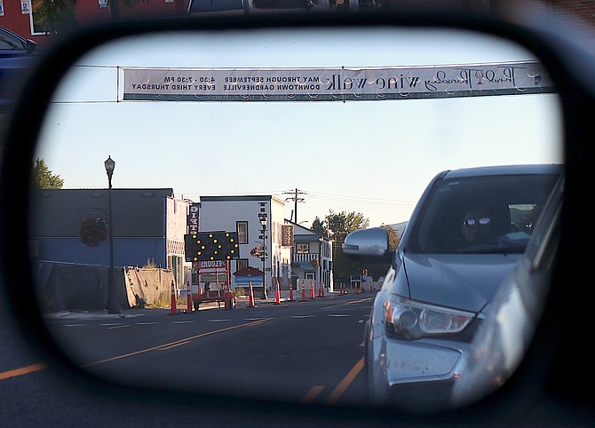 Main Street between Gilman Avenue and Waterloo Lane was still at three lanes on Monday morning.