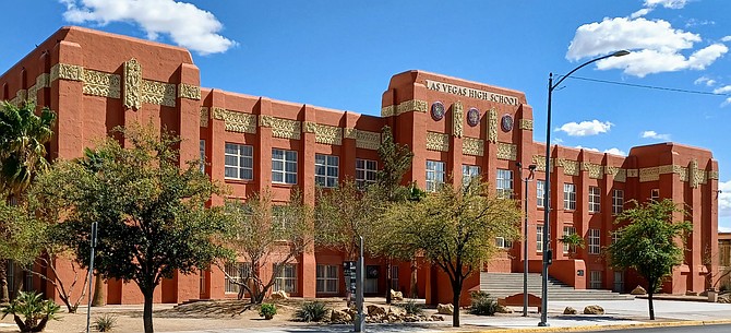 The art deco Las Vegas High School is the heart of the Las Vegas High School Historic District.