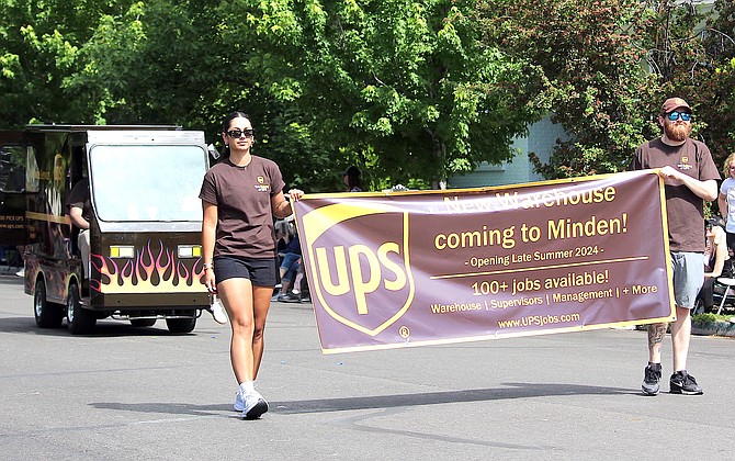 The UPS entry in the Carson Valley Days Parade announced the opening of its warehouse this month.