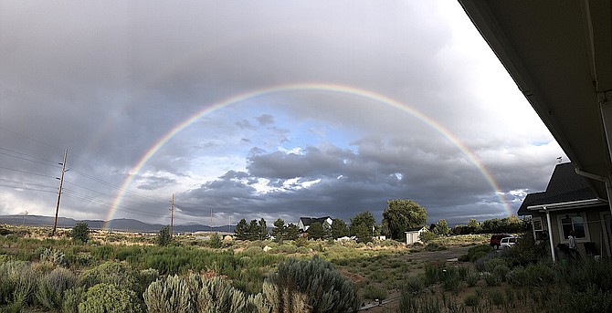 A double rainbow from East Valley on Saturday night taken by resident Scott McAfee.