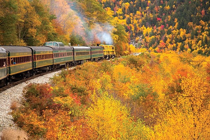 Riding three trains through New England is one of the two fall tours being offered by the Carson City Chamber Travel Club through Mayflower Tours. Pictured is the Conway Scenic Railroad in North Conway, New Hampshire.