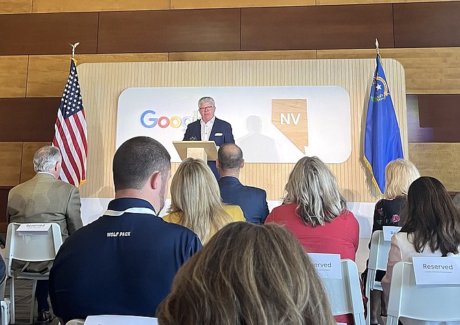 Google Vice President of Data Centers Joe Kava discusses Google’s $400 million investment in Nevada on Aug. 27 at the University of Nevada, Reno.