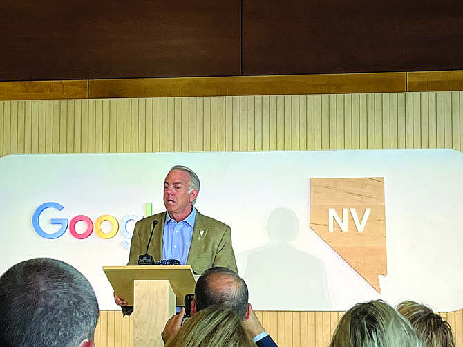 Gov. Joe Lombardo discusses Google’s $400 million investment in Nevada this year on Aug. 27 at the Joe Crowley Student Union on the campus of University of Nevada, Reno.