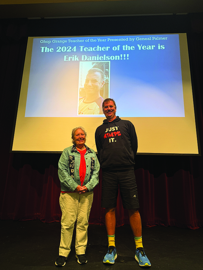 Erik Danielson, the Physical Education (PE) teacher at Eatonville Middle School, has been awarded the prestigious Teacher of the Year award by Geneal Palmer and the Ohop Grange.