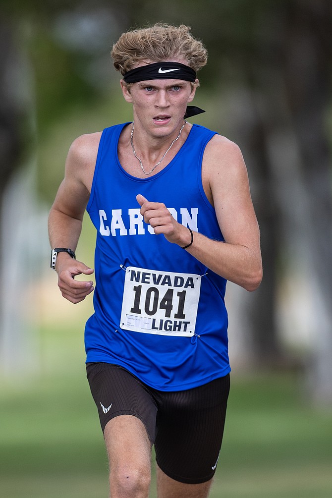 Carson High senior Sawyer Macy competes at the Douglas Class Races in late August. Macy won the boys varsity race at the Oakmont Invitational this past weekend, breaking the course record for the 4,000-meter event.