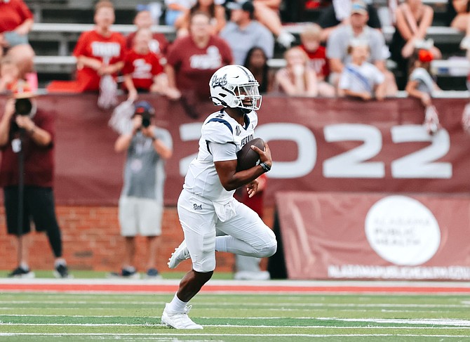 Wolf Pack quarterback Brendon Lewis has thrown for four touchdown passes this season and is also Nevada’s second-leading rusher.