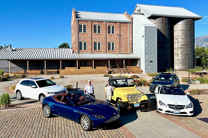 Some early participants for the Oct. 5 Sierra Nevada Drive for Parkinson’s Rally at the Minden Mill Distillery. 
Photo special to The R-C by Bill Reuter