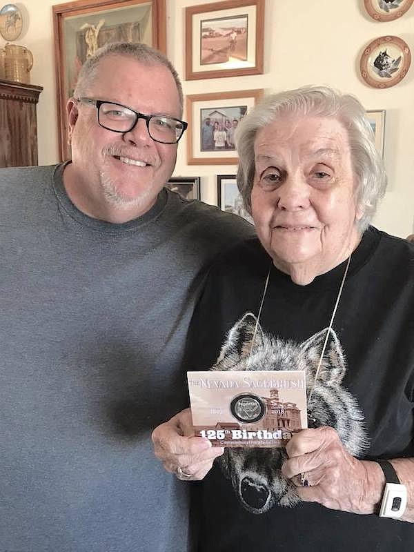 Guy Clifton, left, and his late mother, Lorraine Clifton of Fallon.