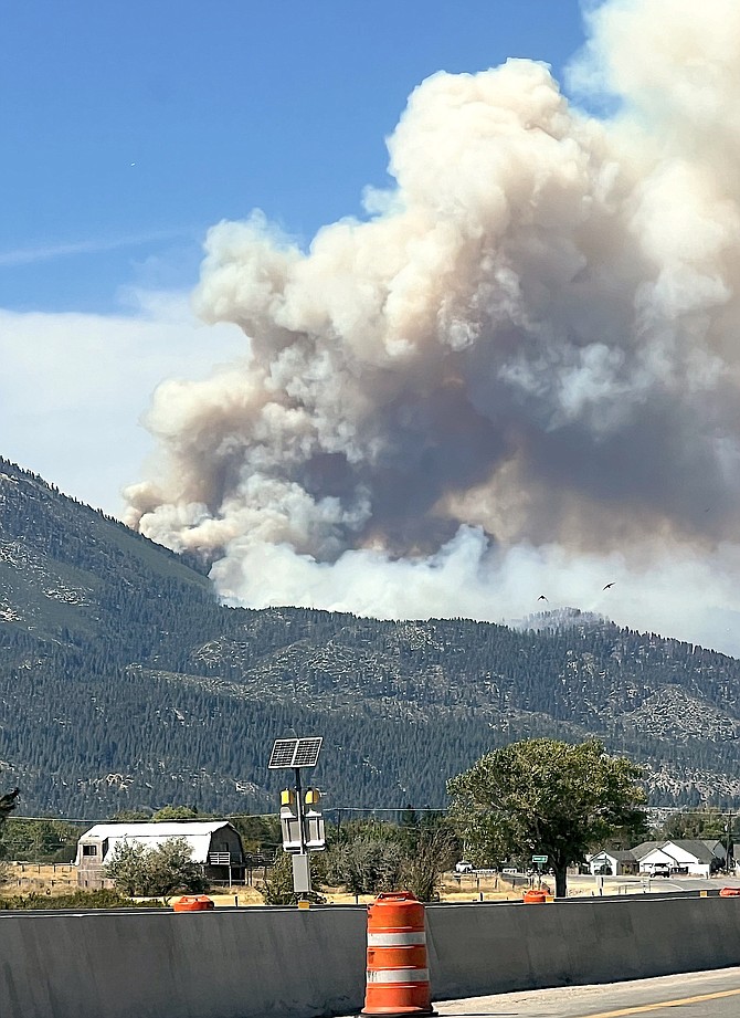 The Davis Fire burning in Washoe Valley on Monday. Photo special to The R-C by Cecilia Maglinao