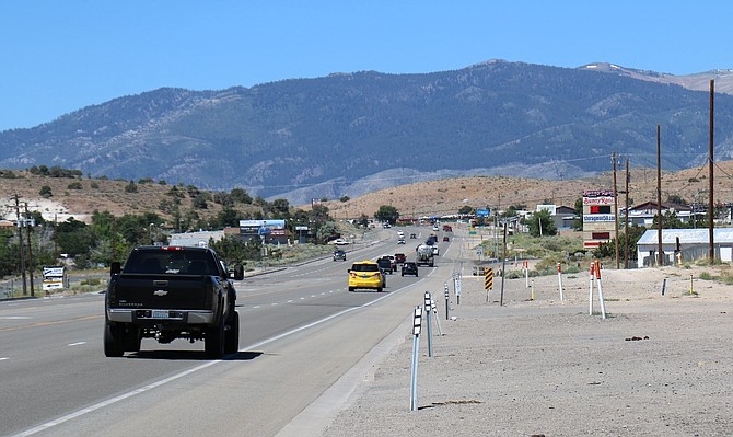 The U.S. Highway 50 corridor in Mound House looking west toward Carson City on June 28, 2024.