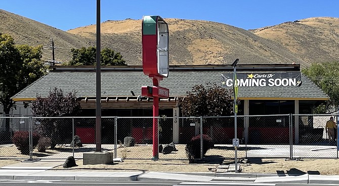 Ongoing construction of a building at 1250 S. Carson St., that will be converted into a Carl’s Jr.