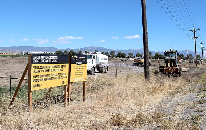 Site work is underway off Buckeye Road north of Minden in preparation for construction of a new Justice Center.