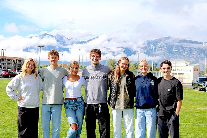 Madison Frisby, Daniel Ward, Ashlyn Greenfield, Zak Weddell, Camden Jahreis, Ayla Nelson and Ty Glover. King candidate Abram Millward was not at school on Thursday.