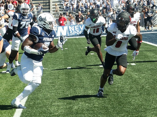 Nevada running back Patrick Garwo finished with three touchdowns in the Wolf Pack’s easy win over Eastern Washington, an FCS-level school.