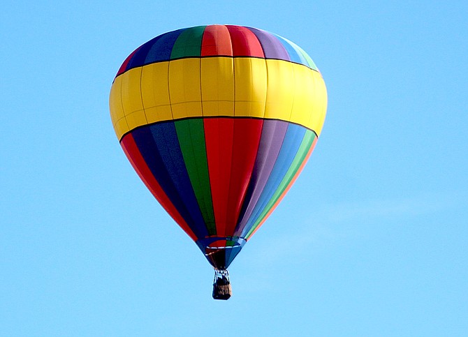 Cool, still mornings favorable for ballooning have made this a common sight in Carson Valley.