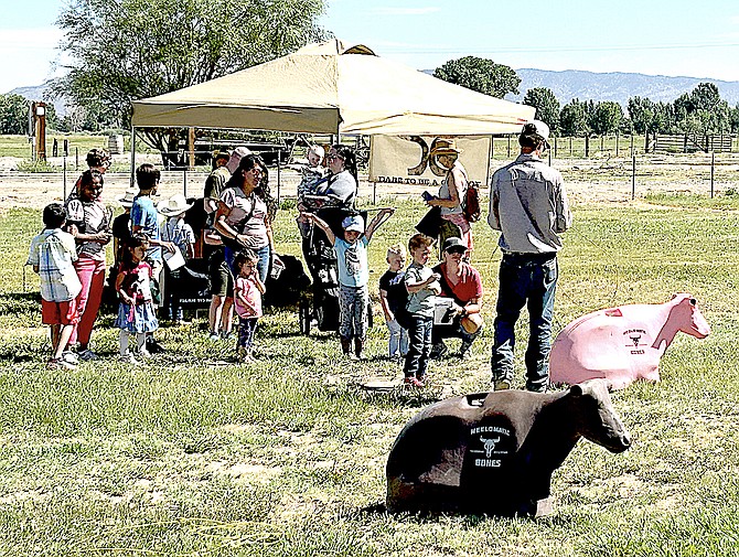 At Dangberg Home Ranch’s Wild West Adventure Day in August, children try calf roping at a booth provided by Dare to Be a Cowboy.