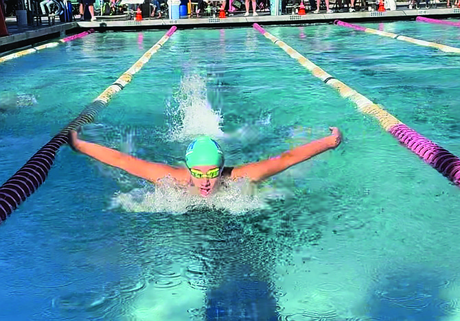 Nevaeh Serna competes in the butterfly.