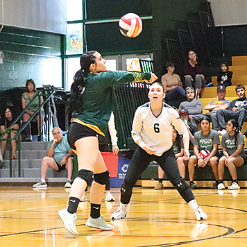 Battle Mountain’s Asier Iturriaga passes the ball to a teammate after receiving a serve during a match with North Tahoe on Saturday in Battle Mountain. The Lakers won in three sets,