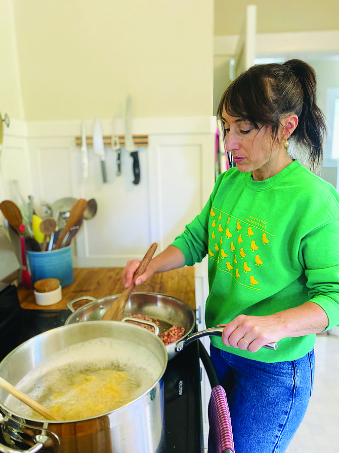 Kate Schenk, a Certified Nutritionist, prepares her signature fall dish: Caraway Cabbage Pasta.