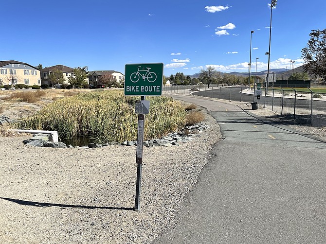 The Linear Ditch multi-use path near Governor’s Field in Carson City on Oct. 4. Wednesday, the Regional Transportation Commission will consider amending an agreement with NDOT for the Carson City Multi-Use Path Improvement and Rehabilitation Project.