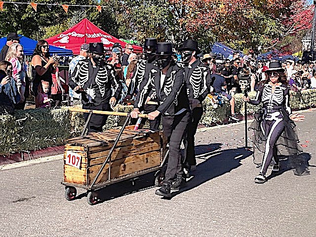 Main Street rolls out their entry in the Slaughterhouse Lane Coffin Races on Saturday.
Photo special to The R-C by Reggie Mueller