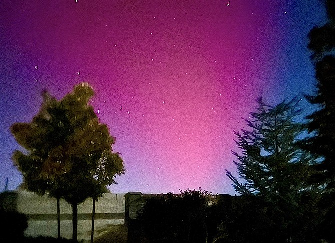 Gardnerville resident Sue Cooke took this photo of last night's aurora from her back yard.