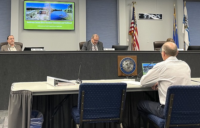 Carson City Trails Coordinator Gregg Berggren presented the Ambrose Carson River Outdoor Classroom and Trailhead Project to the Carson City Board of Supervisors on Oct. 17, 2024.