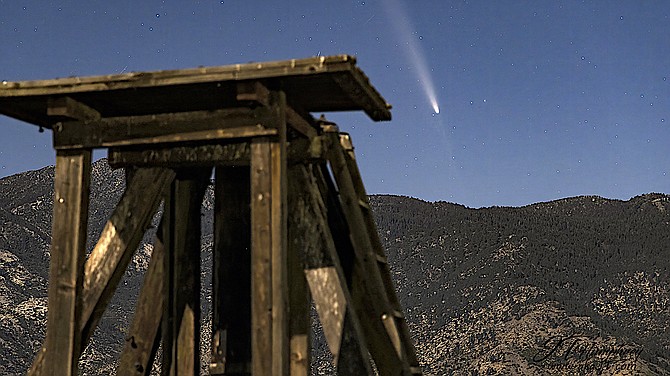 JT Humphrey took this photo of the comet soaring over the Dangberg Home Ranch.