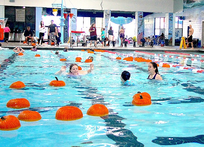 More than 150 pumpkins filled the pools at the Carson Valley Swim Center on Saturday during the center’s second Haunted Pools event.